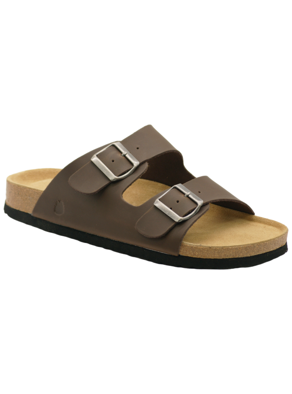1060 | Chinelo de couro com duas fivelas