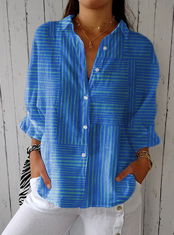 Feline | Blusa com Risca Azul