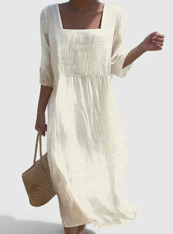 Nádia - Vestido Casual em Linho