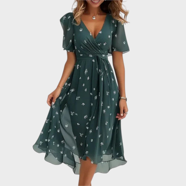 Adelaide - Vestido de senhora com decote em V