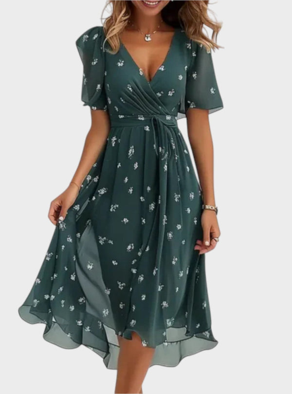 Adelaide - Vestido de senhora com decote em V