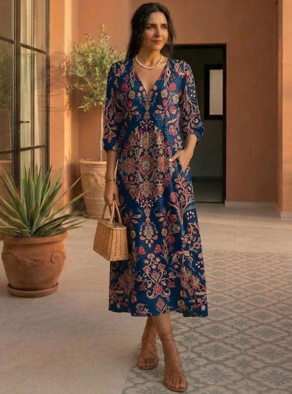 Andreia | Vestido longo de estilo étnico