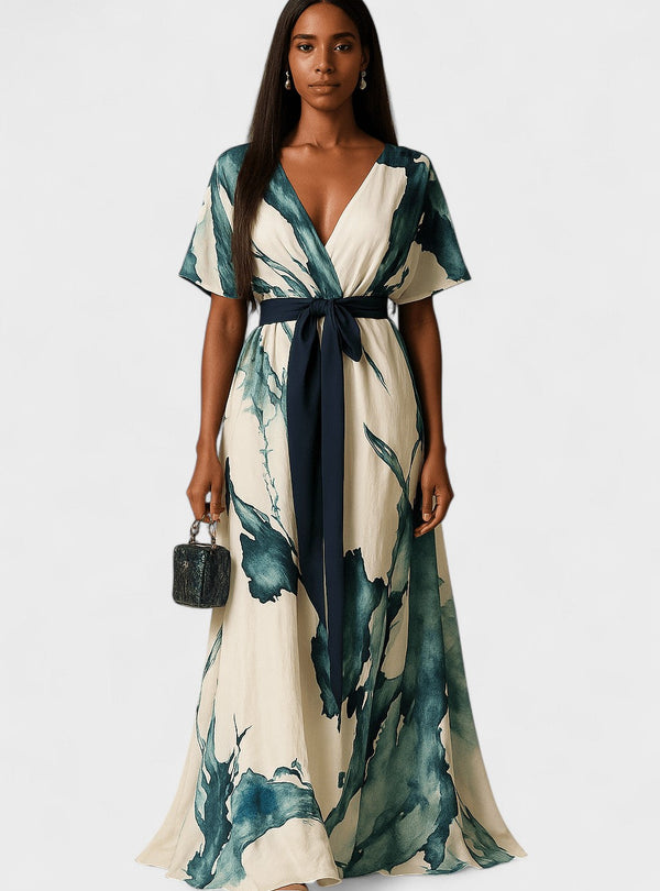 Vanessa - Vestido Longo Estampa Aquarela