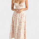 Carolina - Vestido Floral com Corpete Ajustado