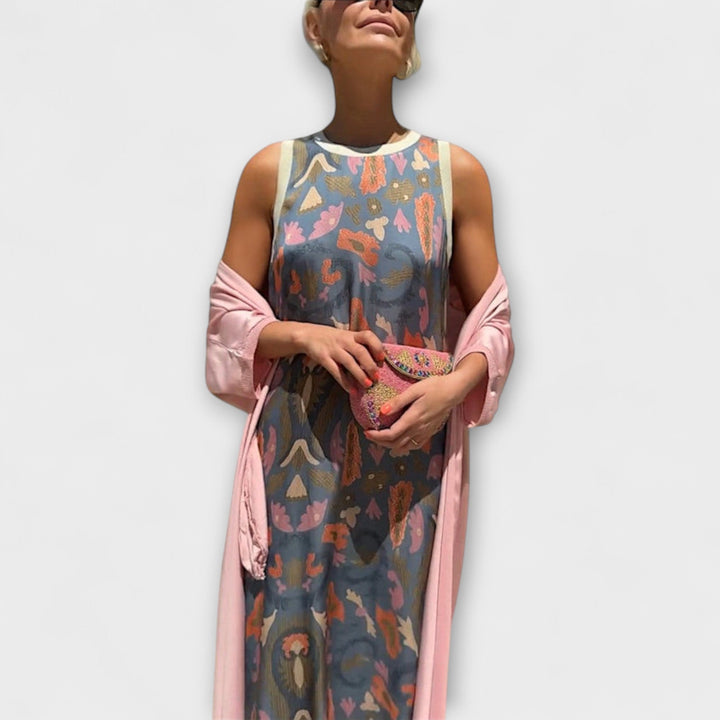 Julia – Vestido maxi com casaco a condizer