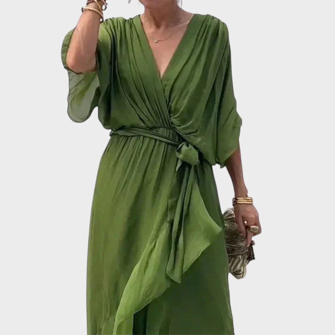 Patricia - Vestido com Laço e Detalhes Artesanais