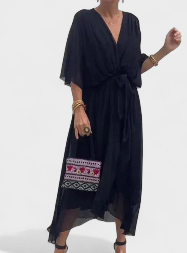Patricia - Vestido com Laço e Detalhes Artesanais