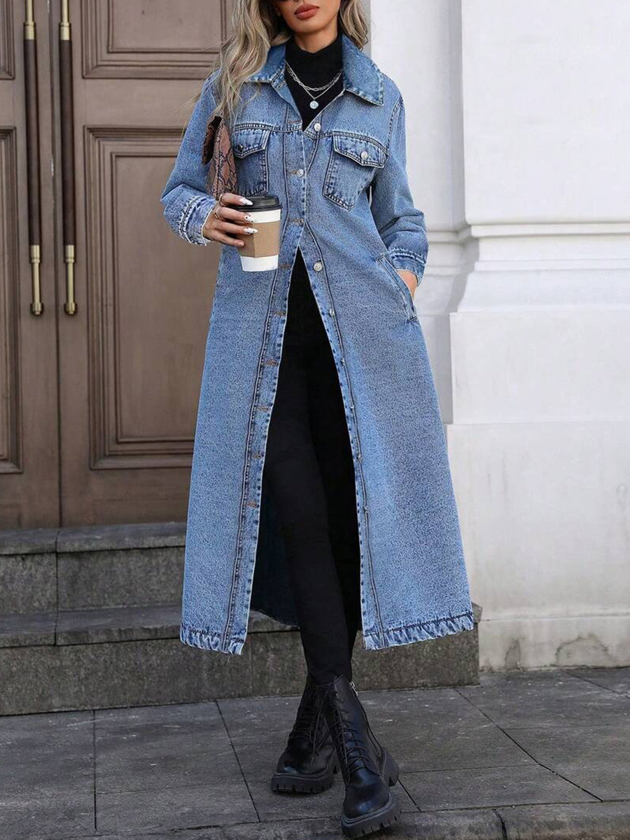Maya | Casaco de Denim Longo e Estiloso