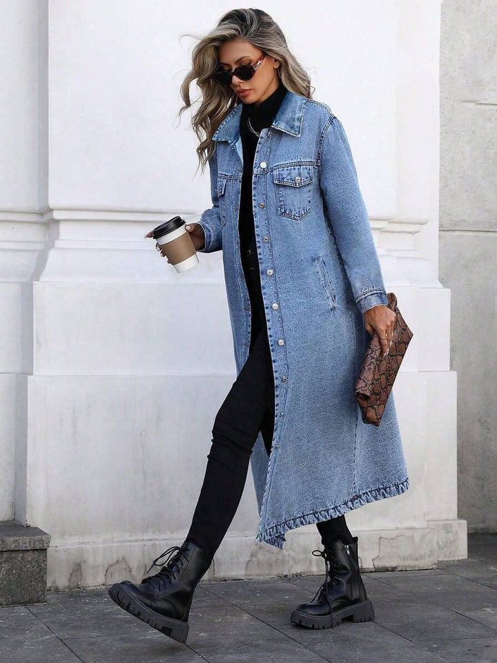 Maya | Casaco de Denim Longo e Estiloso
