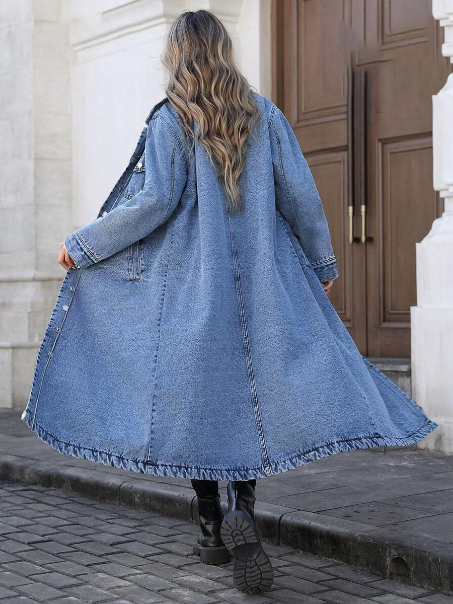 Maya | Casaco de Denim Longo e Estiloso